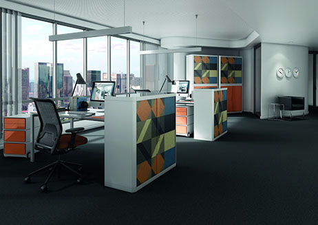 photo de bureaux avec meuble de classement