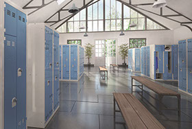 bloc de cassiers métallique de vestiaires